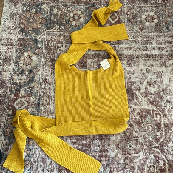 Free People Wrap Sweater Halter Top - Picture 5 of 7